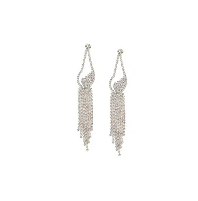 Sohi Women's Bling Drop Earrings In Silver