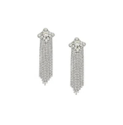 Sohi Women's Bling Drop Earrings In Silver