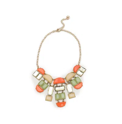 Sohi Women's Block Statement Necklace In Orange