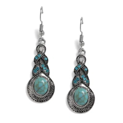 Sohi Women's Blue Bohemian Drop Earrings
