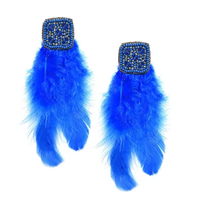 Sohi Women Blue Drop Earrings