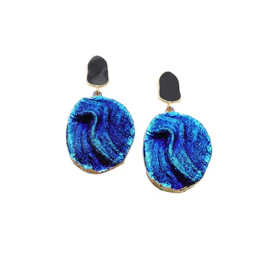 Sohi Women Blue Drop Earrings