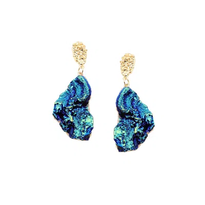 Sohi Women Blue Drop Earrings