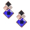 Sohi Trendy Blue Diamond Shaped Studs