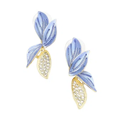 Sohi Women's Blue Petal Drop Earrings