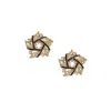 Sohi Women's Blue Spiral Flower Stud Earrings In Black