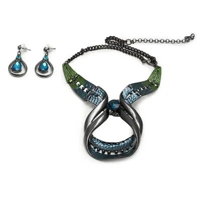 Sohi Women's Blue Statement Jewellery Set