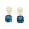 Sohi Womens Blue Stone Drop Earrings