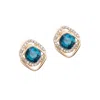 Sohi Women's Blue Wrap Stud Earrings