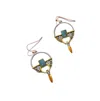 Sohi Women's Bohemian Drop Earrings In Green