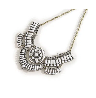 Sohi Women's Bohemian Statement Necklace In White