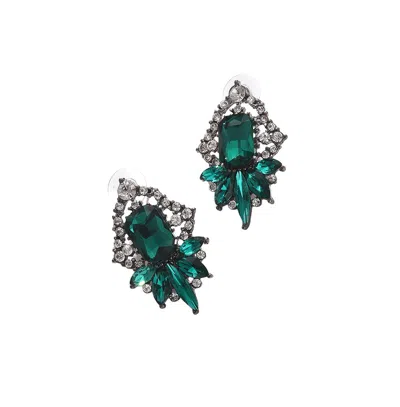 Sohi Women's Botanical Drop Earrings In Green