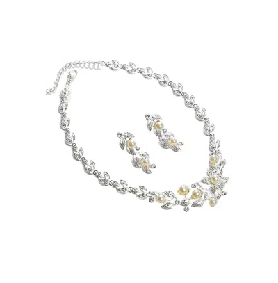 Sohi Women's Botanical Jewellery Set In Silver