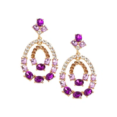 Sohi Women's Brown Dangling Drop Earrings