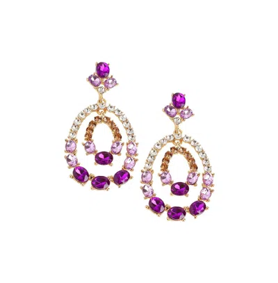 Sohi Women's Brown Dangling Drop Earrings In Purple