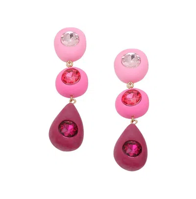 Sohi Women's Bubblegum Drop Earrings In Pink