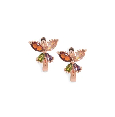 Sohi Women's Butterfly Hoop Earrings In Gold