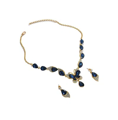 Sohi Women's Butterfly Jewellery Set In Blue
