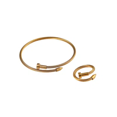 Sohi Women's California Gold The Screw Jewellery Set