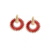 Sohi Women's Celestial Drop Earrings In Red