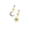 Sohi Multi Gold Plated Designer Stone Drop Earring In Blue