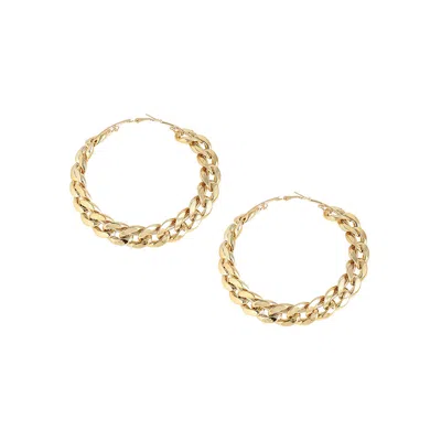 Sohi Women's Chain Hoop Earrings In Gold