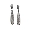 Sohi Women's Chalice Silver Bling Almond Drop Earrings