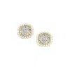Sohi Women's Checkered Stud Earrings In White