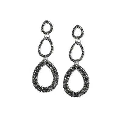 Sohi Hollow Teardrop Earrings In Silver