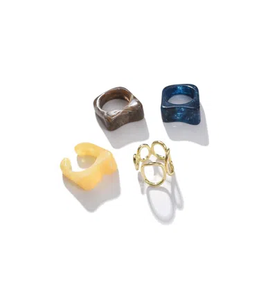 Sohi Women's Chunky Multi-layer Ring In Gold