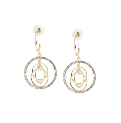 Sohi Women's Circular Drop Earrings In Gold