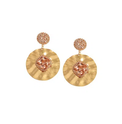 Sohi Women's Circular Drop Earrings In Gold