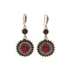 Sohi Women's Circular Drop Earrings In Red