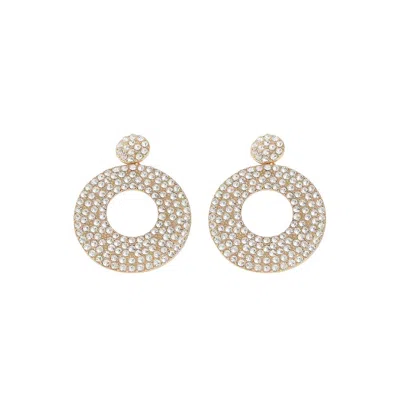 Sohi Women's Circular Drop Earrings In Silver