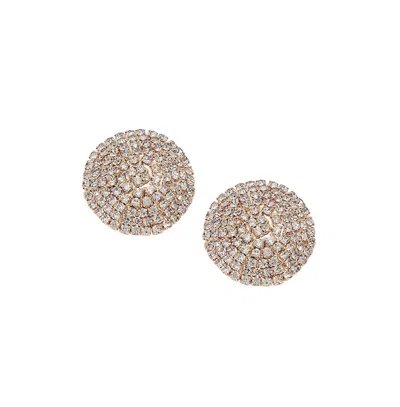 Sohi Women's Circular Stud Earrings In Silver