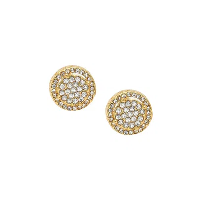 Sohi Women's Circular Stud Earrings In Silver