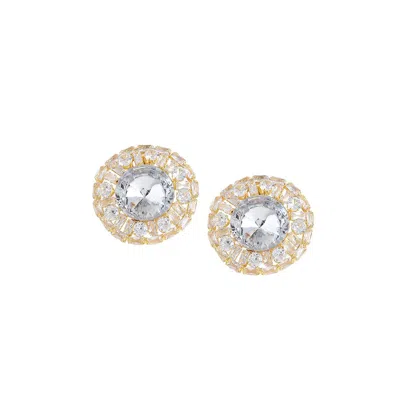 Sohi Women's Circular Stud Earrings In Silver