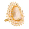 Sohi Women's Cluster Stone Statement Ring In Gold