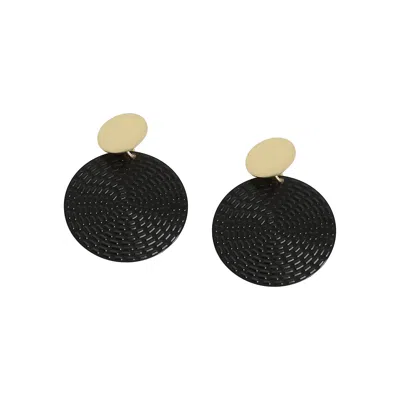 Sohi Women's Contrast Drop Earrings In Black