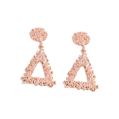 Sohi Women's Corroded Drop Earrings In Pink