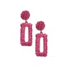 Sohi Women's Corroded Drop Earrings In Red