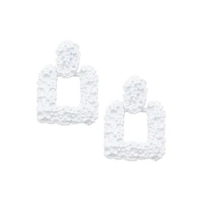 Sohi Women's Corroded Drop Earrings In Silver