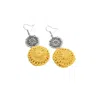 Sohi Silver Plated Designer Drop Earring In Yellow