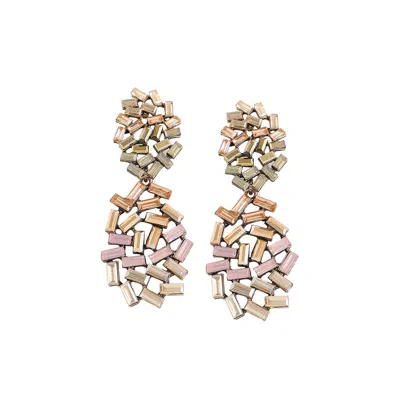 Sohi Women's Crystal Drop Earrings In Gold