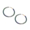Sohi Women's Metallic Ombre Hoop Earrings In Blue