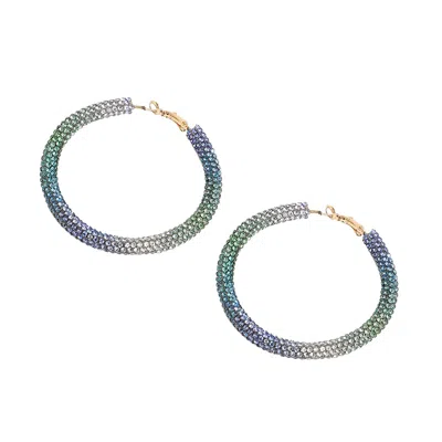 SOHI WOMEN'S CRYSTAL HOOP EARRINGS