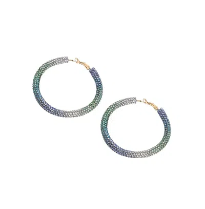 Sohi Women's Metallic Ombre Hoop Earrings In Light,pastel Purple