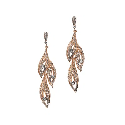 Sohi Women's Crystal Silver Rhinestone Eyes Drop Earrings
