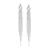 Sohi Women's Crystal Silver The Adrienne Drop Earrings