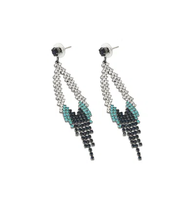 Sohi Women's Dazzling Drop Earrings In Black